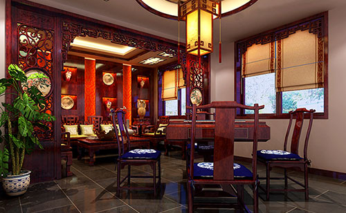 寒亭古典中式风格茶楼包间设计装修效果图